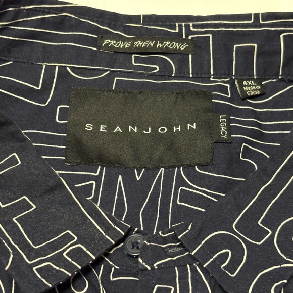 Sean John Navy Blue Graphic Shirt - Picture 2 of 3